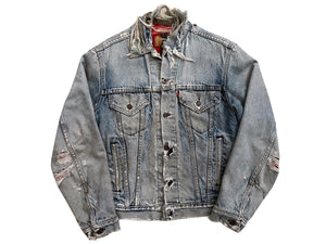 Levis Thrashed Big E Plaid Jean Jacket