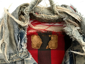 Levis Thrashed Big E Plaid Jean Jacket