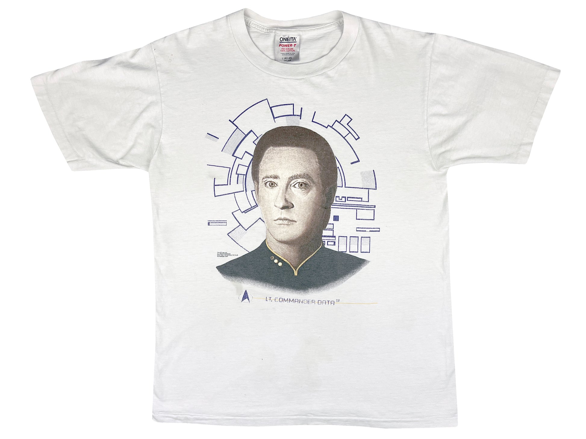 Vintage Star Trek Lt Commander Data White T-Shirt