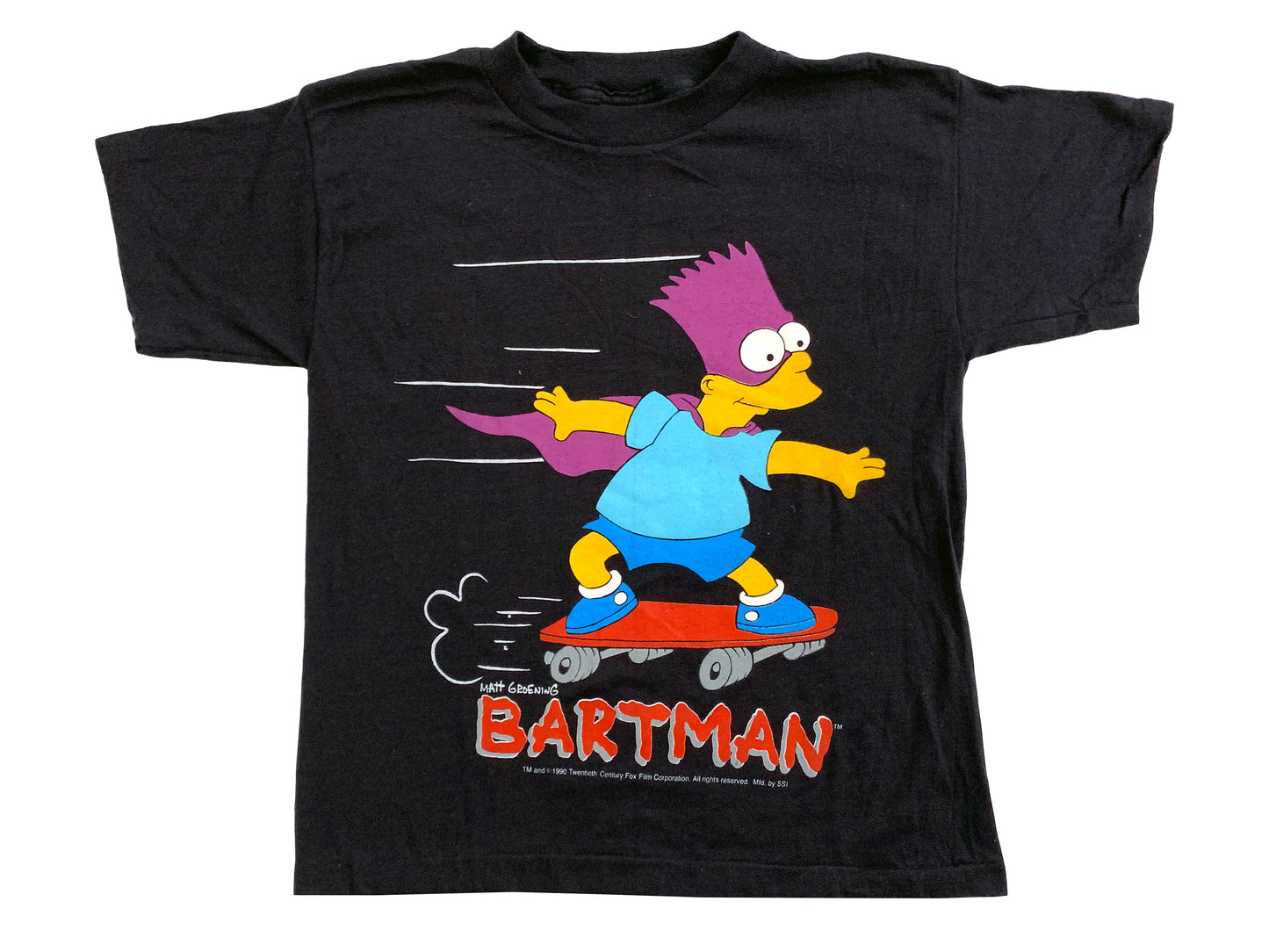Vintage The Simpsons Bartman Skateboarding T-Shirt