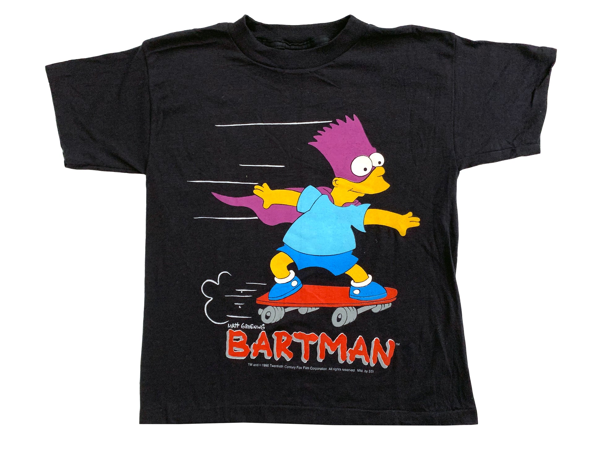 Vintage The Simpsons Bartman Skateboarding T-Shirt