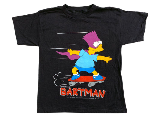 Vintage The Simpsons Bartman Skateboarding T-Shirt