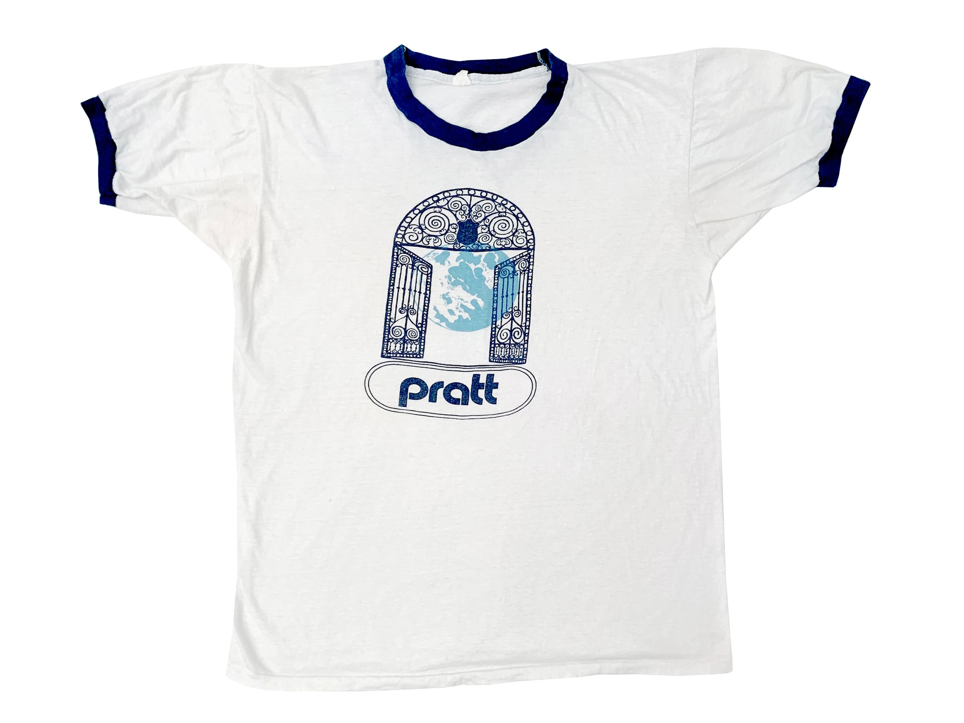 Vintage Pratt Institute Ringer T-Shirt Brooklyn New York Art School 70s 80s