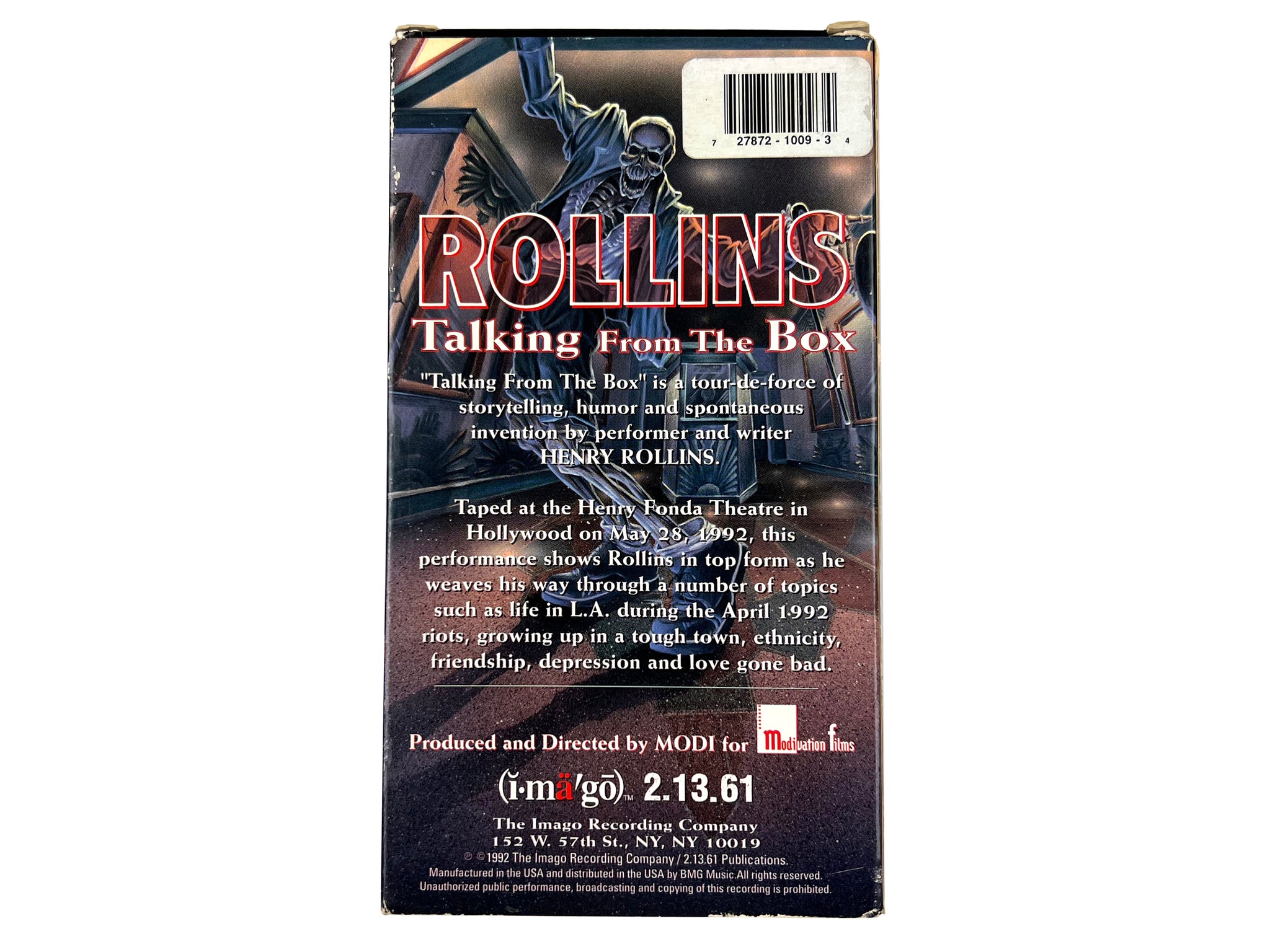 Henry Rollins 'Talking from the Box' VHS