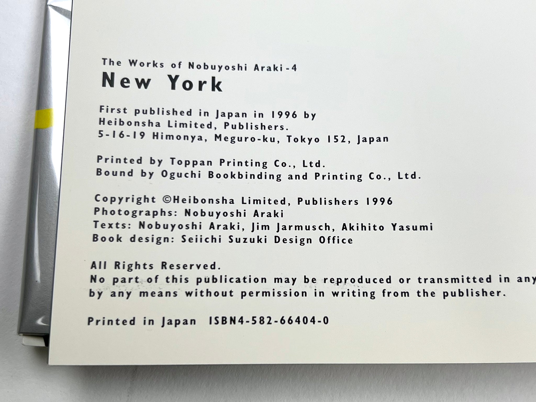Nobuyoshi Araki New York Book
