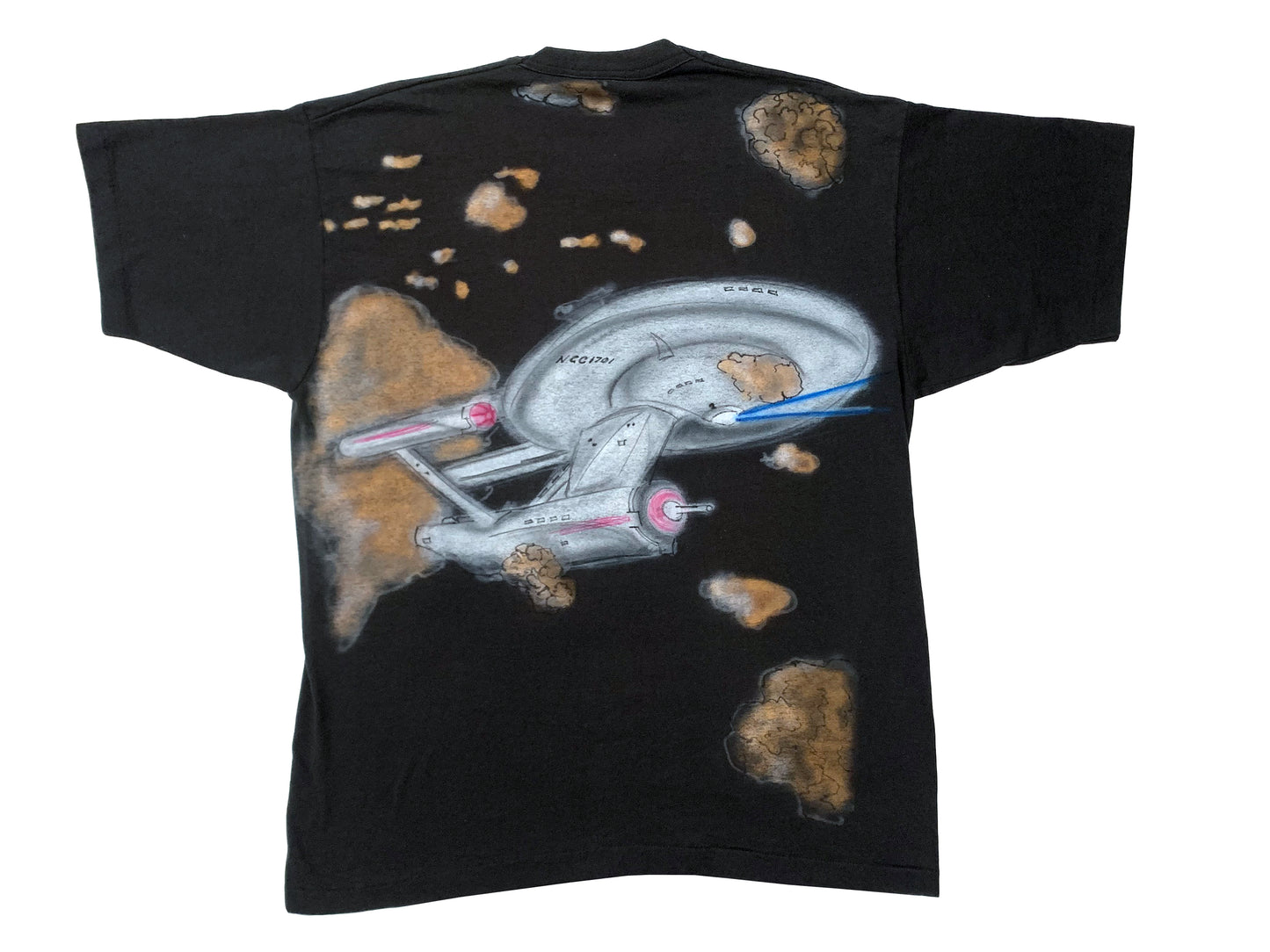 Vintage Star Trek USS Enterprise Air Brush Black T-Shirt