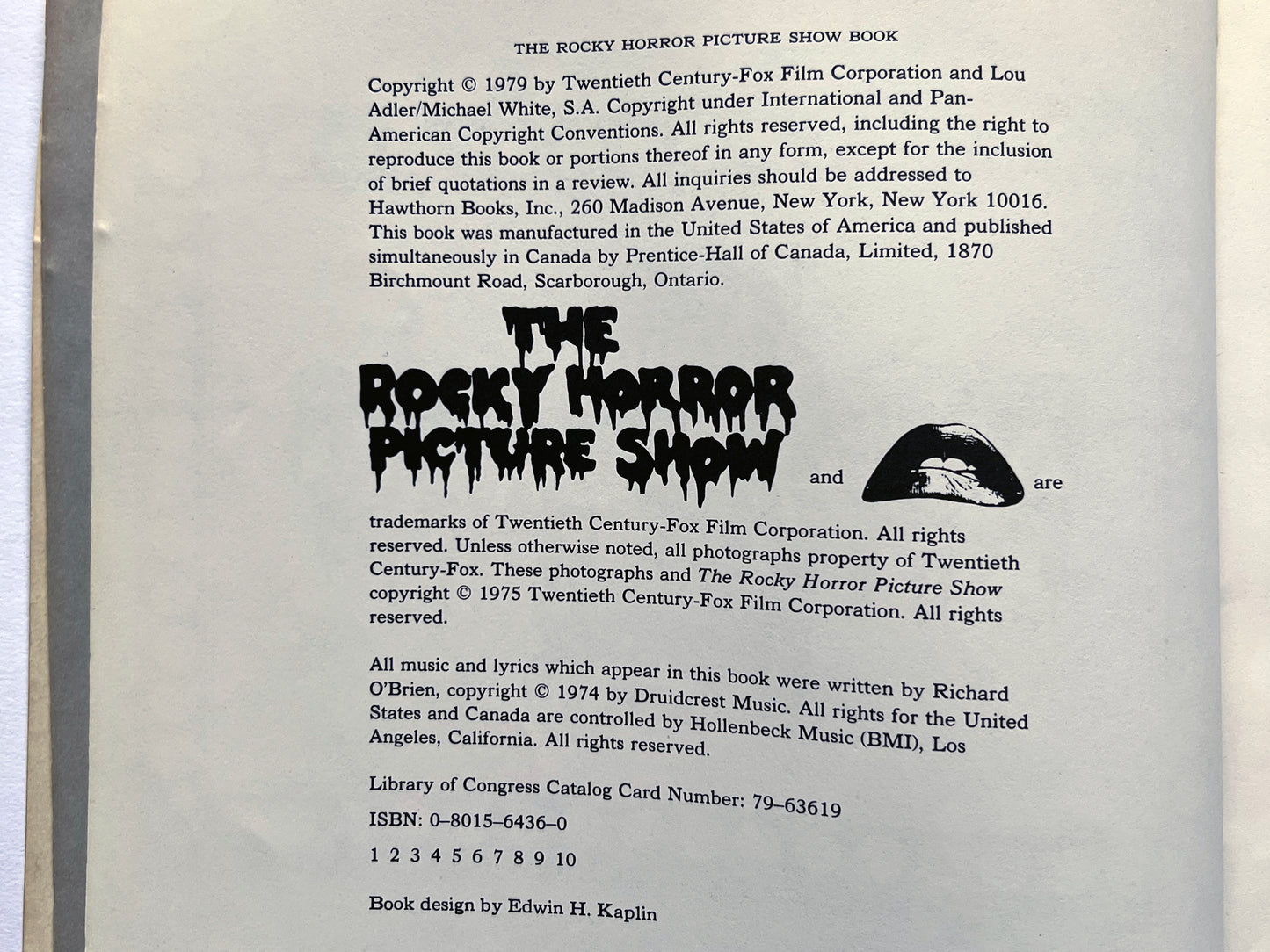 The Rocky Horror Picture Show Book