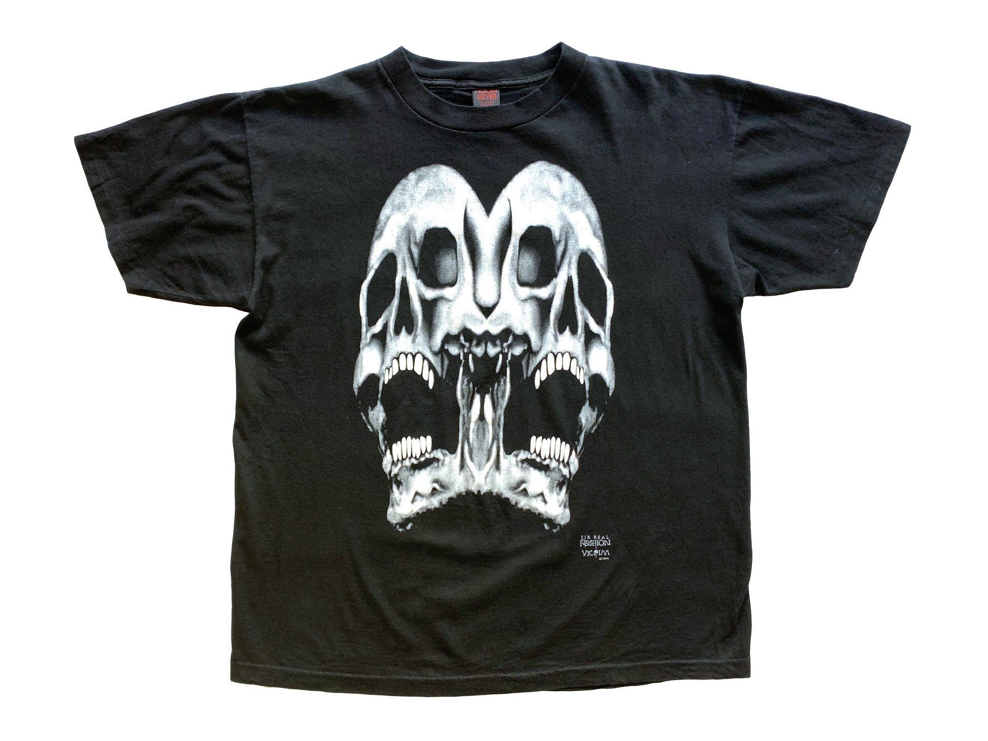 Vintage Fashion Victim Double Skull T-Shirt