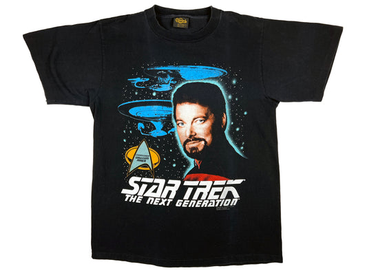 Vintage Star Trek 'The Next Generation' William Riker Black T-Shirt