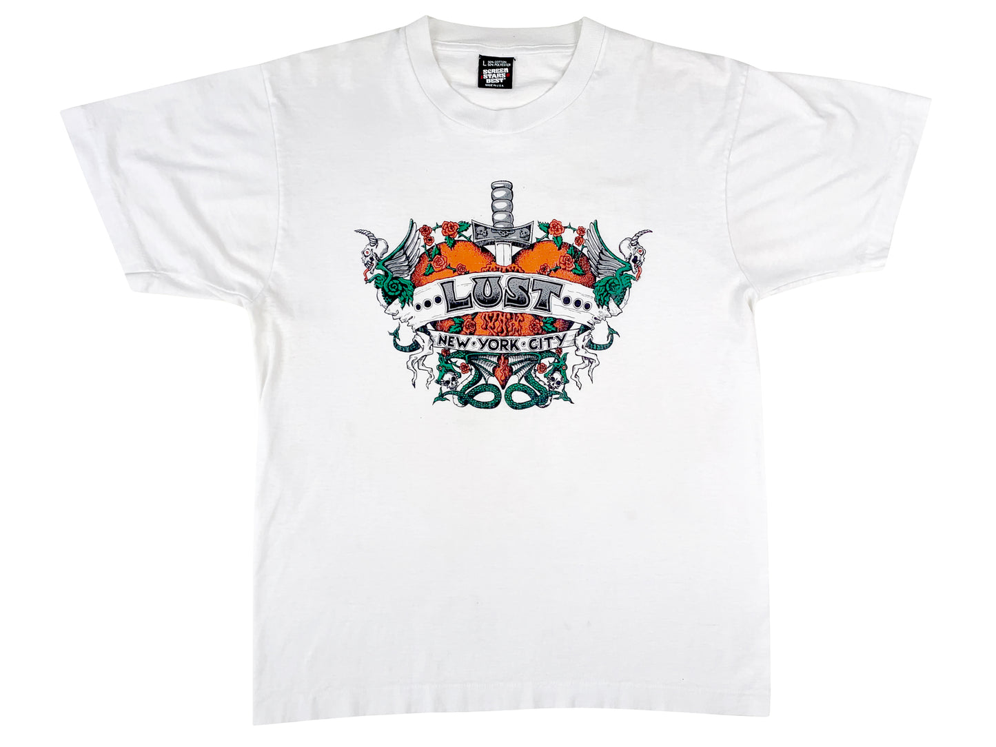Vintage Lust New York City tattoo Flash White T-Shirt