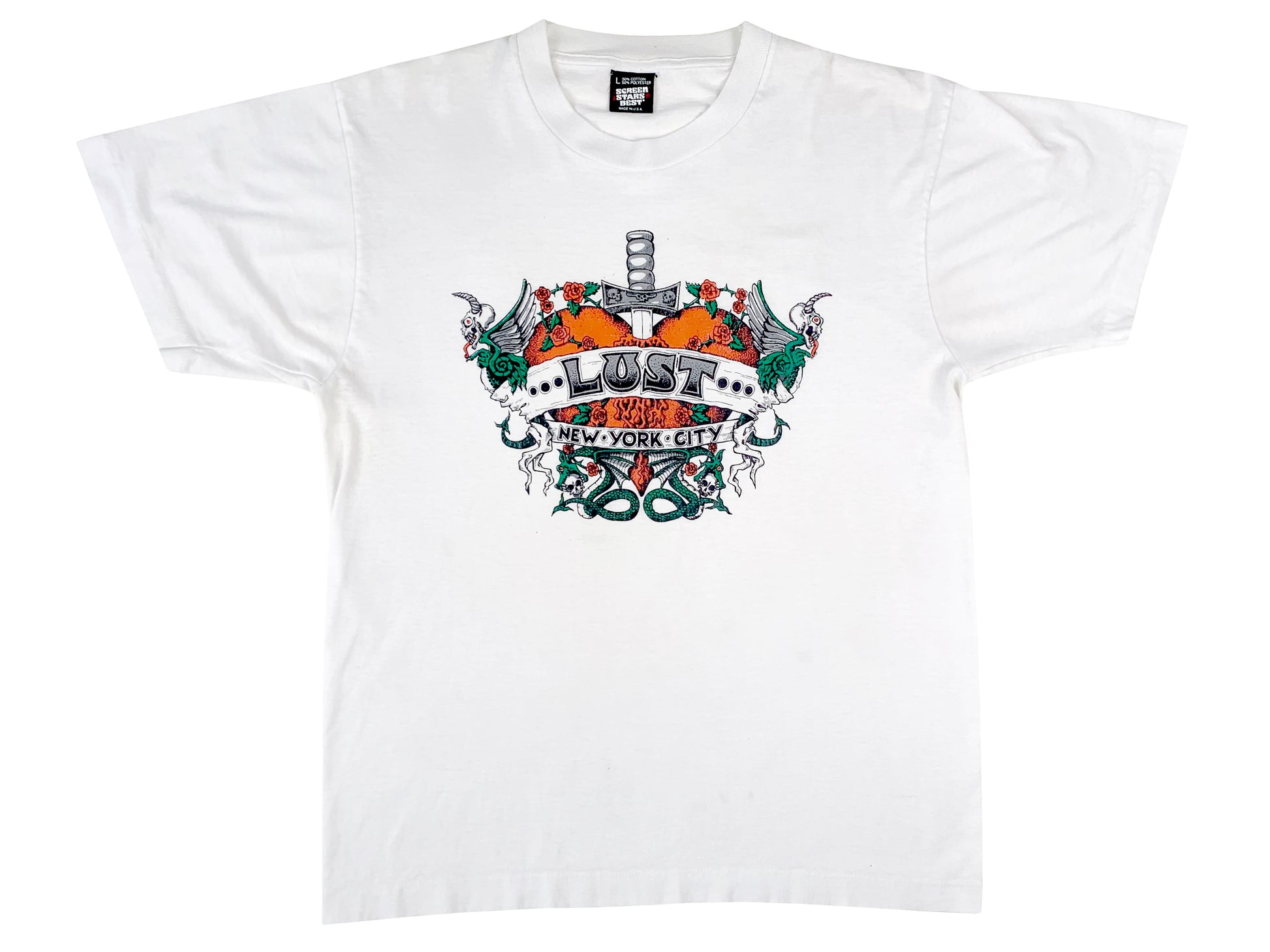 Vintage Lust New York City tattoo Flash White T-Shirt