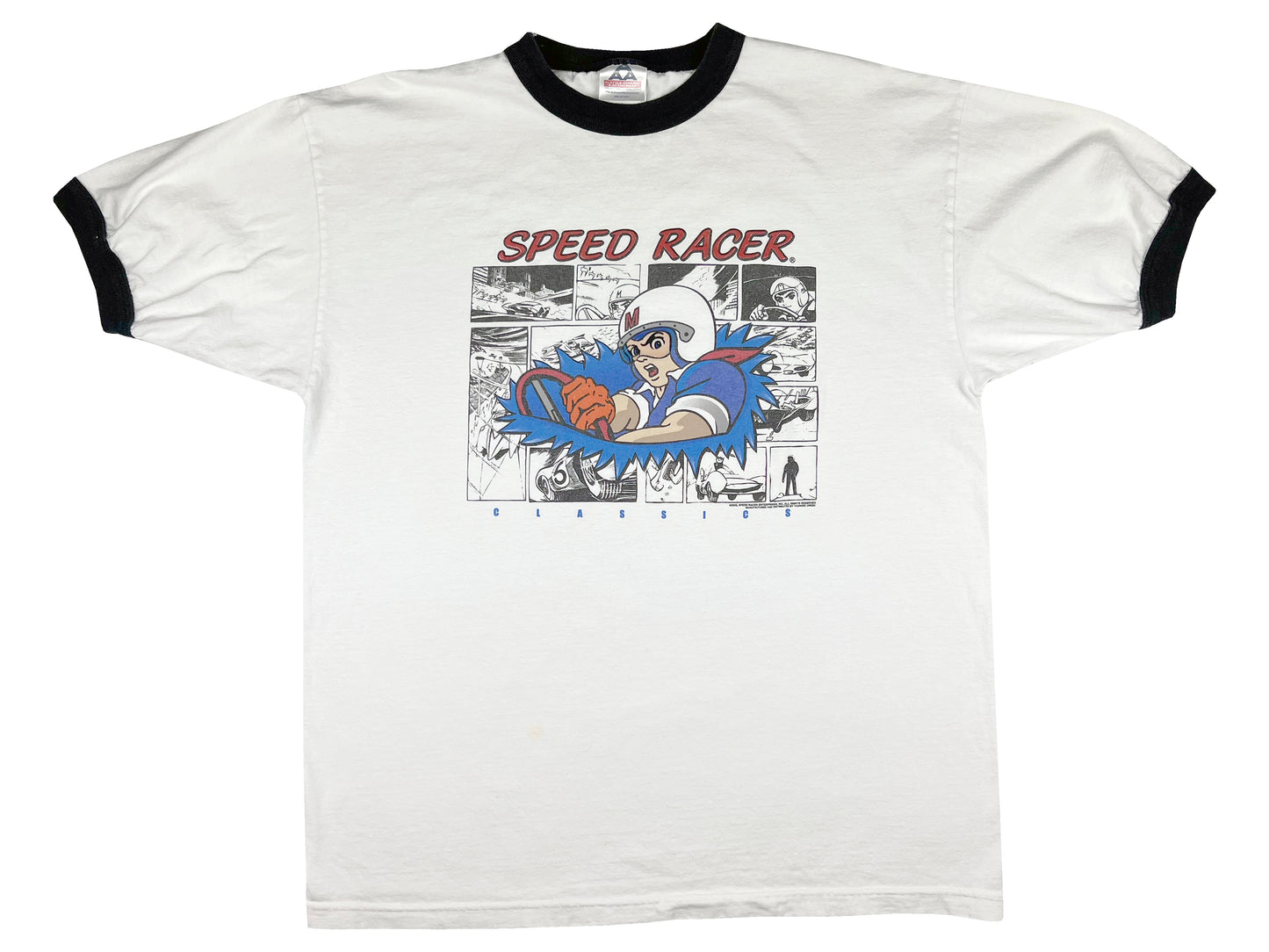 Vintage Speed Racer White Ringer T-Shirt