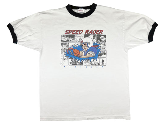 Vintage Speed Racer White Ringer T-Shirt