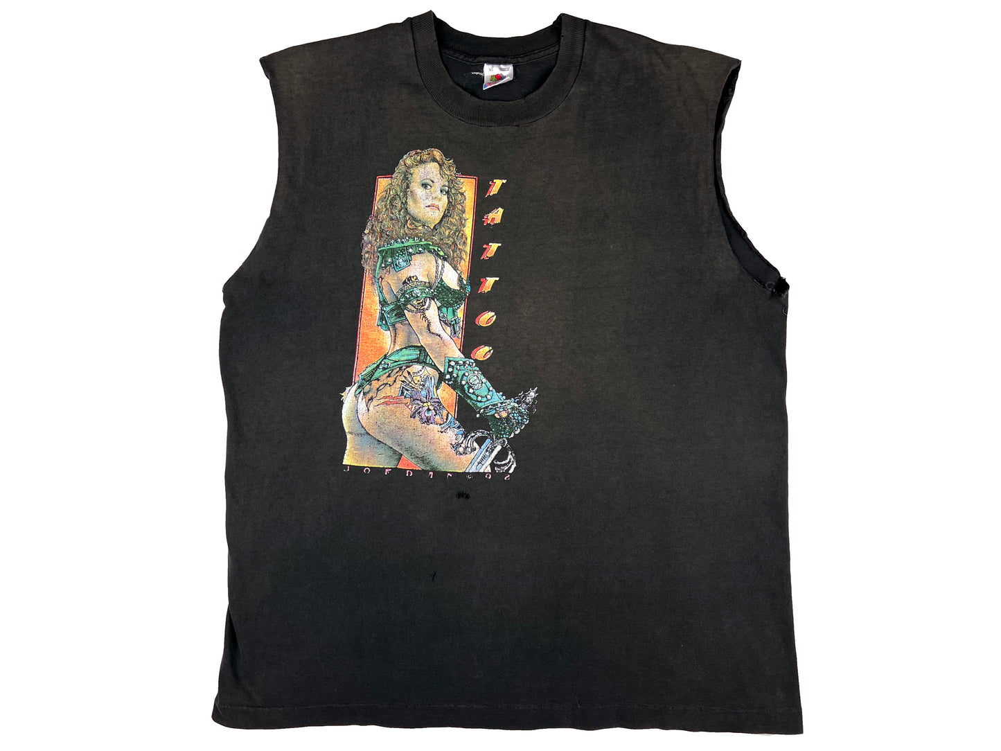 Vintage Tattoo Jordan Fantasy Art Sleeveless Black T-Shirt
