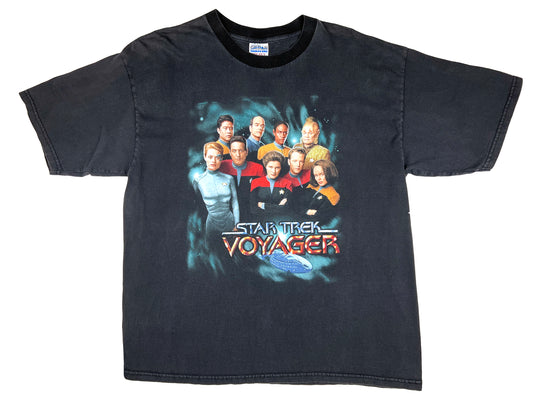 Vintage Star Trek 'Voyager' Crew Black T-Shirt
