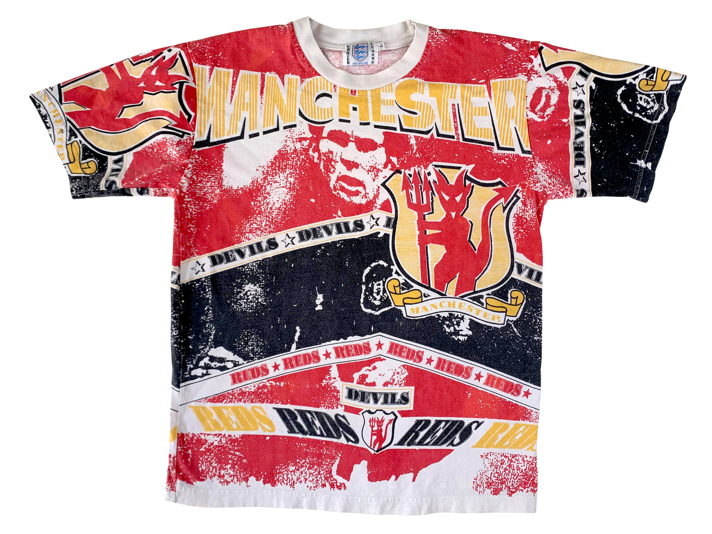 Vintage Manchester United All Over Print T-Shirt AOP 90s Soccer Football Sportswear