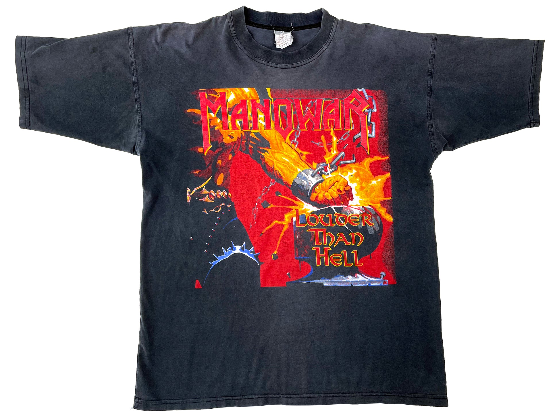 Vintage Manowar 'Louder Than Hell' Black T-Shirt 80s Heavy Metal