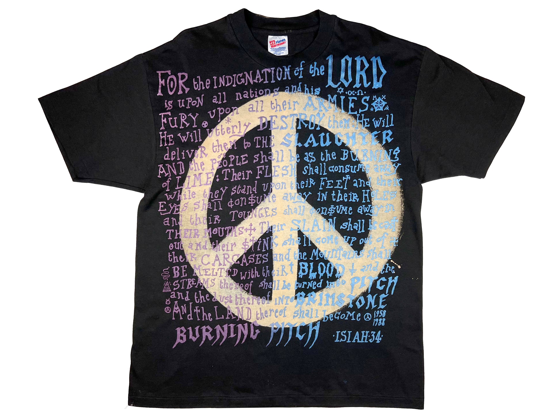 Vintage Mosquitohead 'Isiah 34 Peace' Black T-Shirt