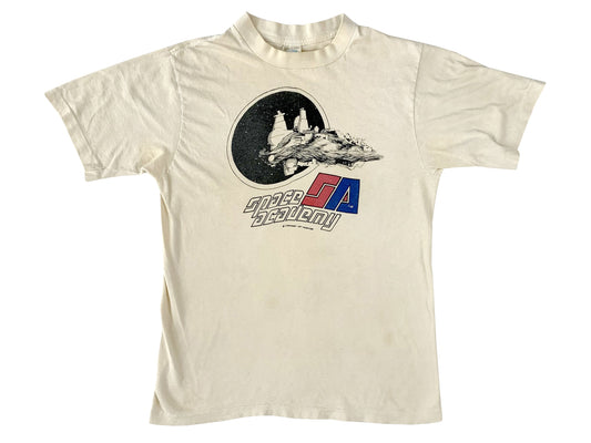 Vintage Space Academy Movie Beige T-Shirt 80s
