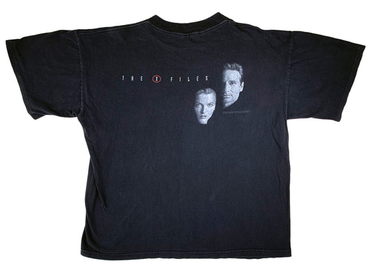 Vintage The X-Files 'Faces' Black T-Shirt 90s TV Show Horror Sci-Fi Science Fiction