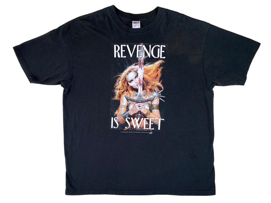 Vintage Blas Gallego 'Revenge is Sweet' Black T-Shirt 90s Fantasy Art Woman with sword