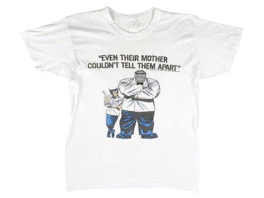 Vintage Wolverine & Grey Hulk “Even Their Mother” White T-Shirt Marvel Comics Comic Book 80s 90s